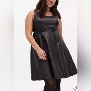 Torrid Black PU leather dress